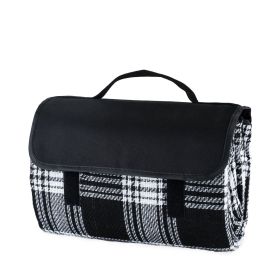 Dine Picnic Blanket in Black Plaid by True