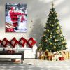 Framed Canvas Wall Art Decor Painting For Chrismas, Santa Claus Hugging Snowman Painting For Chrismas Gift, Decoration For Chrismas Eve Office Living