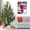 Framed Canvas Wall Art Decor Painting For Chrismas, Santa Claus Hugging Snowman Painting For Chrismas Gift, Decoration For Chrismas Eve Office Living