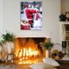 Framed Canvas Wall Art Decor Painting For Chrismas, Santa Claus Hugging Snowman Painting For Chrismas Gift, Decoration For Chrismas Eve Office Living