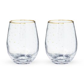 Starlight Stemless Wine Glass Set by Twine