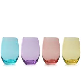 Color Stemless Wine Glass set of 4 by True