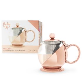 Shelby Glass and Rose Gold Wrapped Teapot by Pinky Up