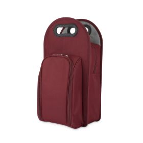 Metro: 2-Bottle Tote in Burgundy & Grey