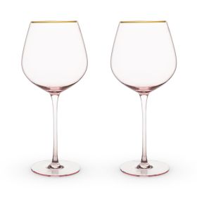 Rose Crystal Red Wine Glass Set by Twine