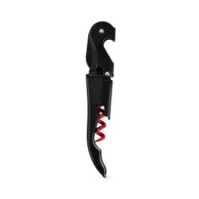 Truetap: Double-Hinged Corkscrew in Matte Black with Red Wo