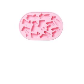 11 Rabbit Silicone Mold Carrot Chocolate Candy (Color: Pink)