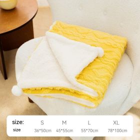 Pet Blanket Ins Style Solid Color (Option: Ins Cream Yellow-XL)