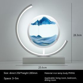 Chinese Style Decorative Glass Hourglass Table Lamp (Option: Blue ice water white-button switch-UK)