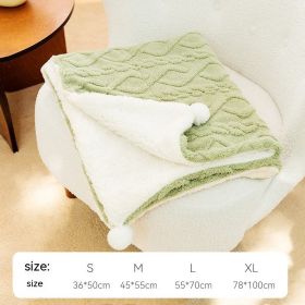 Pet Blanket Ins Style Solid Color (Option: Ins Light Green-L)