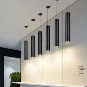 Long-tube Suspended Ceiling Lamp (Option: Black-6x40cm-White light)