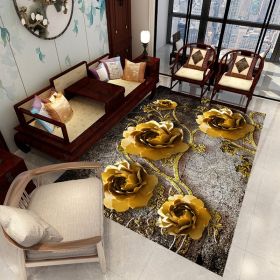 3d Visual Experience Modern Living Room Coffee Table Pad Sofa Broadloom Carpet Mat (Option: Rose-40x60cm)