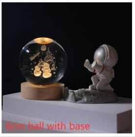 Cosmos Series Luminous Crystal Ball Night Light Desktop Ornament (Option: Christmas Snowman-6cm ball with base)