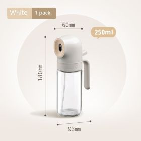 Glass Spray Oil Bottle Jar Anti-leakage Air Fryer (Option: White 250ml)