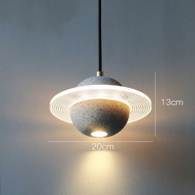 Planet Small Chandelier Red Single Head Bedroom Bedside Lamp (Option: Double glossy sand white-220v)