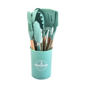 12-piece Silicone Kitchenware Set Household Silicone Spatula Set (Color: Green)