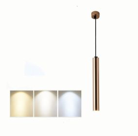 French Gold Long Cylindrical Chandelier (Option: 3.2x60CM)