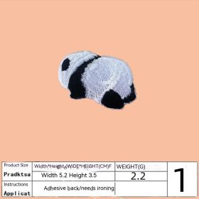 Shoes And Hat Decoration Cute Panda Embroidered Cloth Stickers (Option: 06Back glue style)