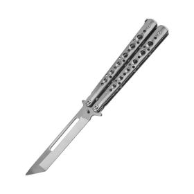 Foldable Portable Portable Butterfly Practice Knife (Option: Silver-218-Silver D18)