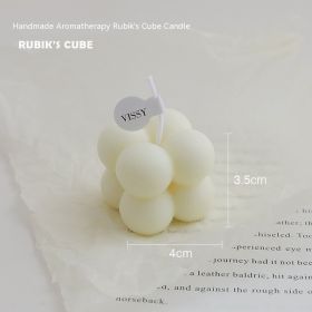 Small Rubik's Cube Aromatherapy Candle Home Decoration Shooting Props (Color: White)