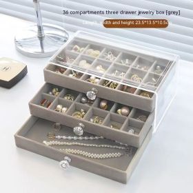 Jewelry Box Anti-oxidation Large Capacity (Option: Gray 18 To18to Empty Disk)