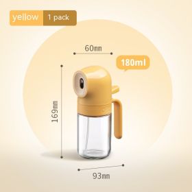 Glass Spray Oil Bottle Jar Anti-leakage Air Fryer (Option: Yellow 180ml)