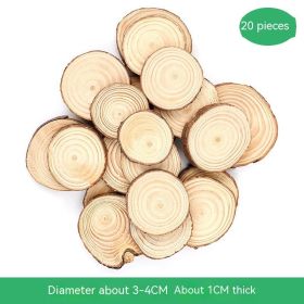 Annual Round Wood Piece Diy Decorative Painting (Option: 3to4cm Thick 1cm20 Pieces)