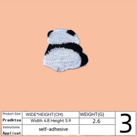 Shoes And Hat Decoration Cute Panda Embroidered Cloth Stickers (Option: 03Self adhesive style)