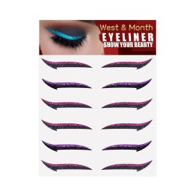 European And American Eyeliner Stickers Six Pairs (Option: Purple Pink)