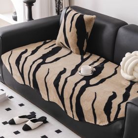 Autumn And Winter Plush Straight Row Sofa Cushion Shaped (Option: Coffee Color-90X90CM)