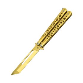 Foldable Portable Portable Butterfly Practice Knife (Option: Gold-218-Gold D18)