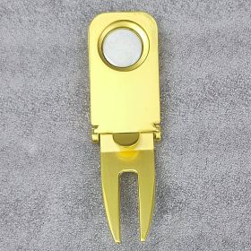 Golf Cigar Holder Putting Green Fork Cigar Clip Magnetic Tool (Color: Gold)