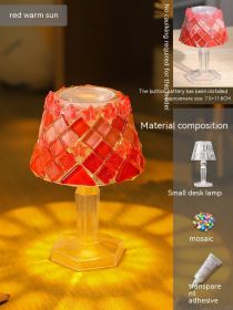 Mosaic Table Lamp Diy Handmade Material Kit (Option: Red Warm Sun S)