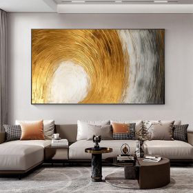 Hand Painted Oil Painting Abstract Gold Texture Oil Painting on Canvas Original Minimalist Art Golden Decor Custom Painting Living Room Home Decor (style: 1, size: 150X220cm)