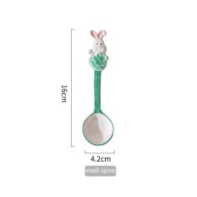 Creative And Cute High Beauty Mug (Option: Green Long Spoon 1-400ml)