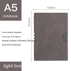 Sheepskin Notebook Business A5 Soft Leather Notepad (Option: A5-Light Brown)