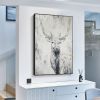 Hand Painted Oil Painting Hand Painted Rich Deer Oil Painting On Canvas Animal Pattern Decorative Painting Classical Porch Mural Handmade Art Living R