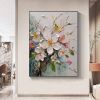 Hand Painted Oil Painting Abstract Original Flower Oil Painting On Canvas Large Wall Art Original White Floral Painting Floral Custom Painting Living