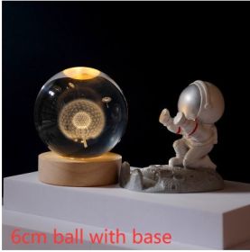 Cosmos Series Luminous Crystal Ball Night Light Desktop Ornament (Option: Dandelion-6cm ball with base)