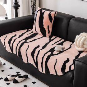 Autumn And Winter Plush Straight Row Sofa Cushion Shaped (Option: Pink Color-90X160CM)