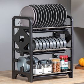 Bowl And Dish Multi-functional Kitchen Storage Knife Bowl And Chopsticks Storage Box Plate Rack (Option: Three Main Frame 1)