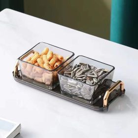 Dried Fruit Tray Living Room Home Glass Fruit Snack Dish Grid Candy Plate (Option: Ash Tray 1 2 Plates)