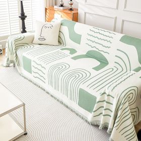 Modern Style Four Seasons Universal Chenille Secret Line Sofa Towel (Option: Secret Lines Green-180x280cm)