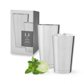 Stainless Shaker Tin Set by Viski (Color: Silver, Material: 304 SS high polish)